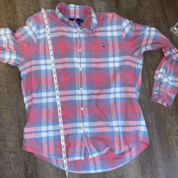 Vineyard Vines Slim Fit Tucker Shirt Plaid Linen Cotton Blend size L - Picture 15 of 16